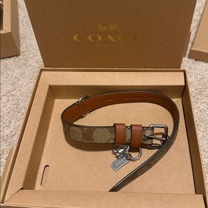 Coach Brown Leather Belt with Gold Buckle